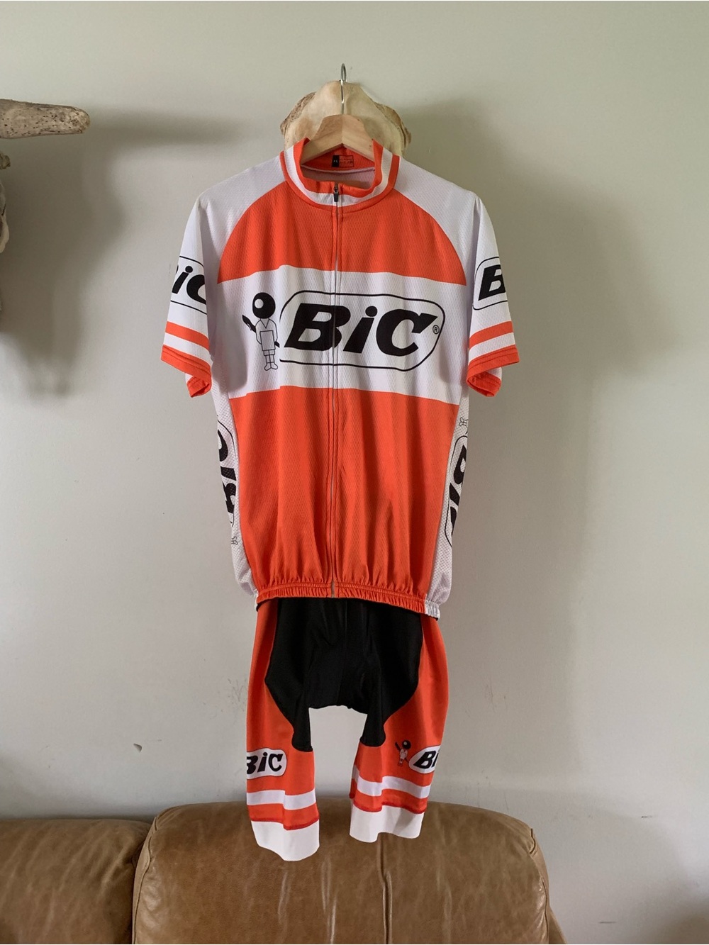 Bic Men’s Orange and White Cycling Jersey